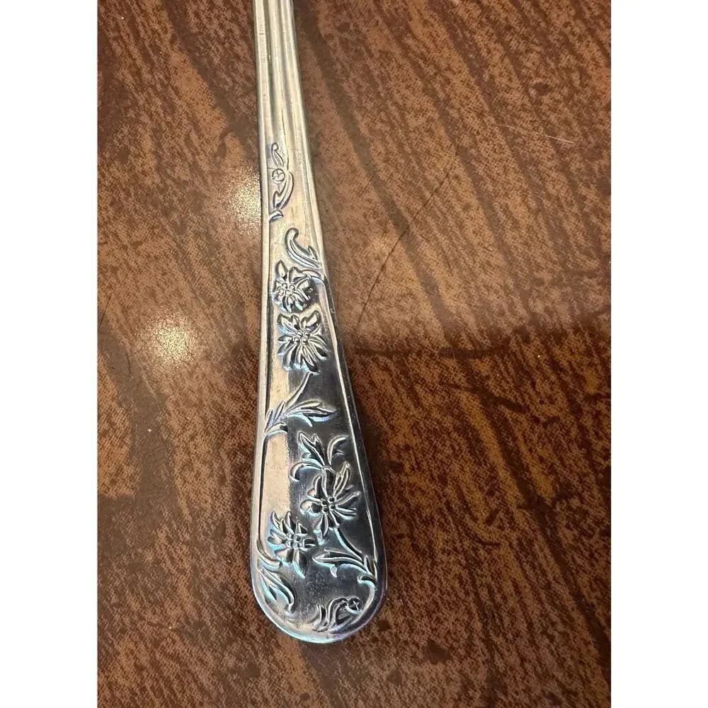 Reed & Barton QUEENS GARDEN Floral Stainless 5 pc Tablespoons Flatware